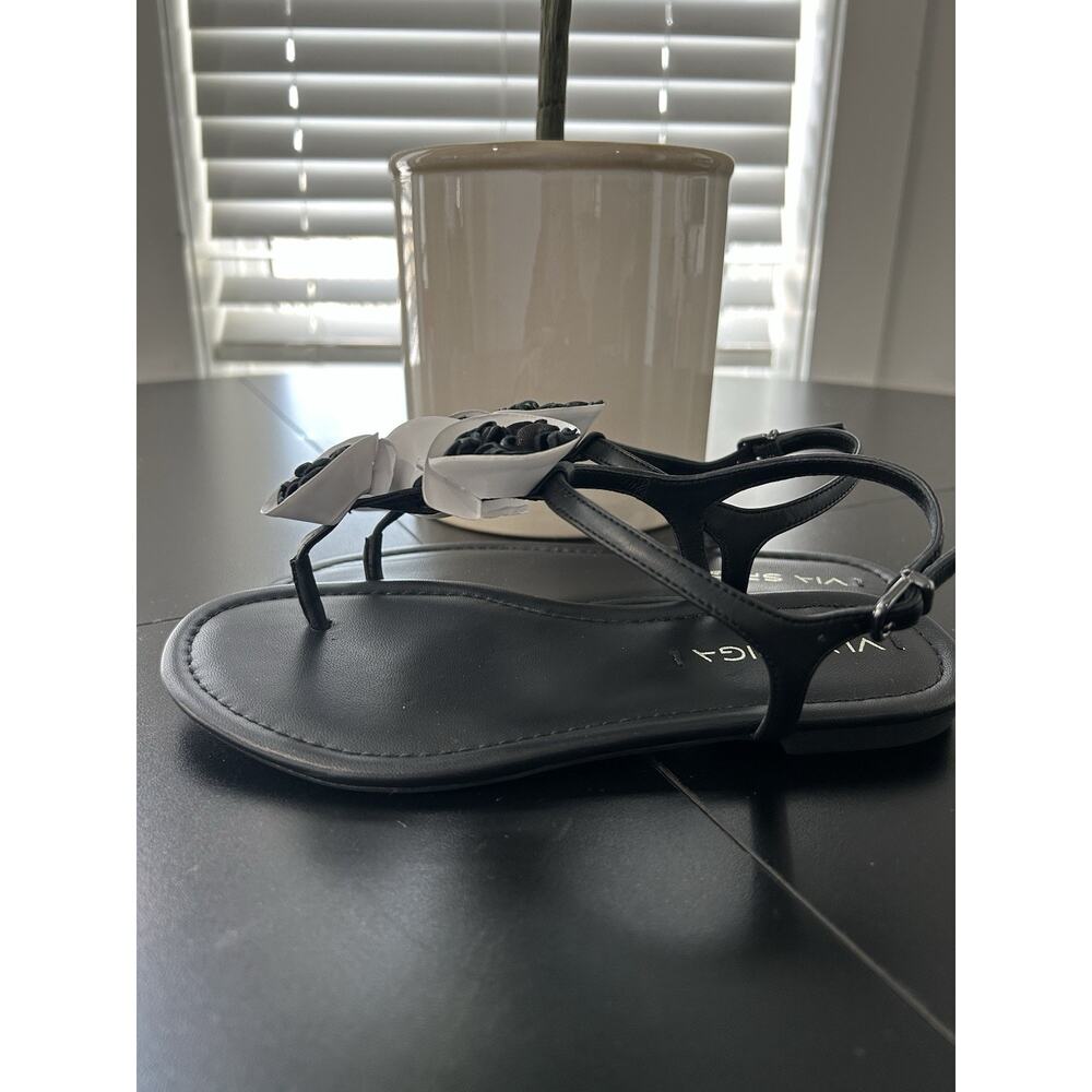 Via Spiga V-Lola Black Leather Sandals Women’s Size 5 / 35 Brand New